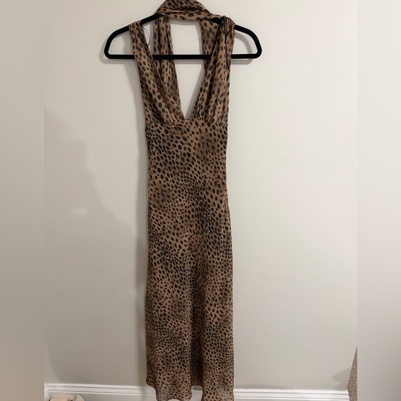 Zara Leopard-Print Maxi Slip Dress in Tan and Black - Picture 5 of 7